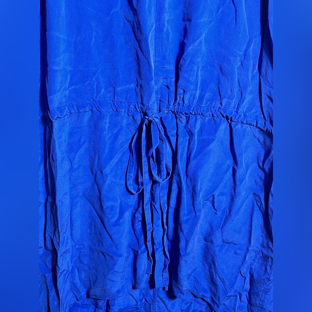 Michelle Mason 100% Silk High Low Blue Dress View 4
